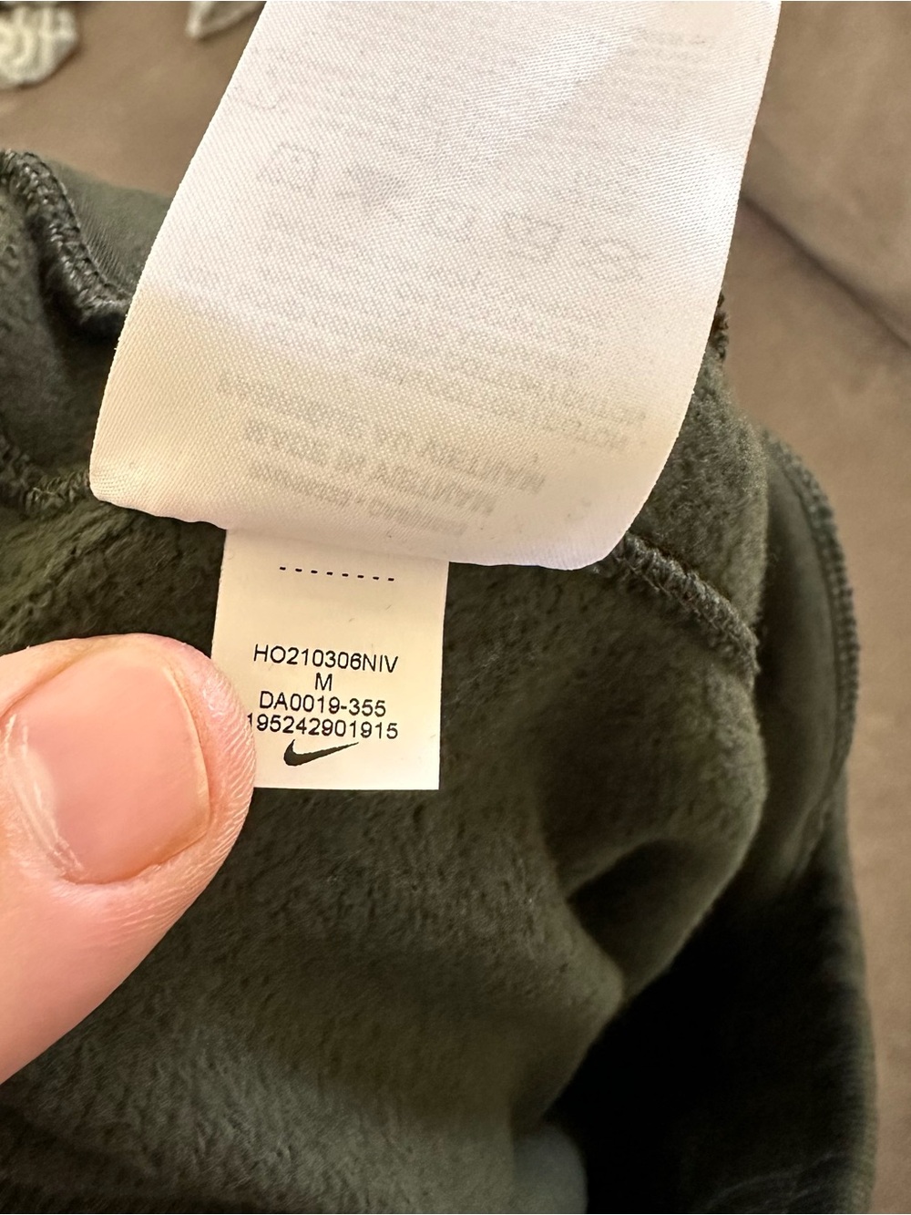Nike Sportswear Classic Fleece Mens Joggers DA0019-355 Sequoia Green Size Medium - Picture 6 of 10